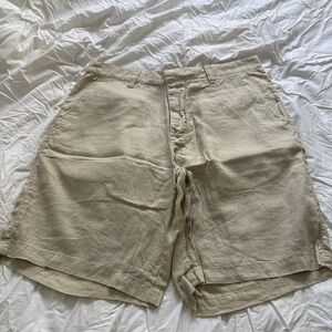 Express Men's Tan Flat Front Shorts